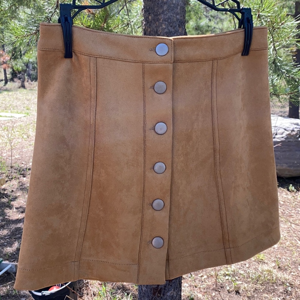 Forever 21 Suede Button Down Skirt